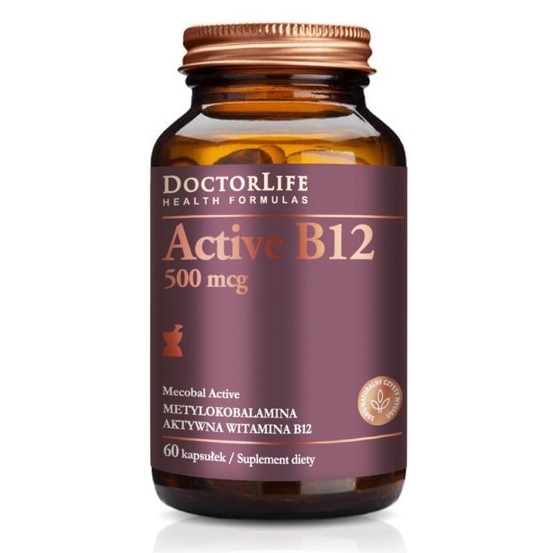 Doctor Life Active B12 500 mcg, 60 kapsułek | Doctor Life