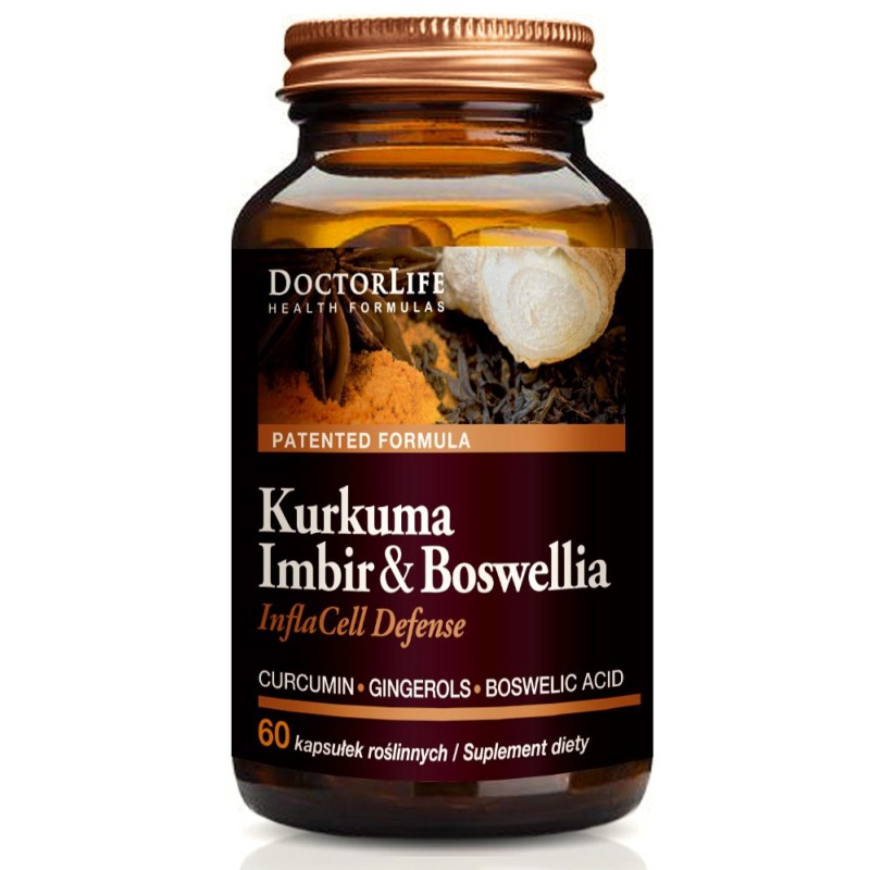 Doctor Life Kurkuma, Imbir, Boswellia, Infla Cell Defense, 60 kapsułek | Doctor Life