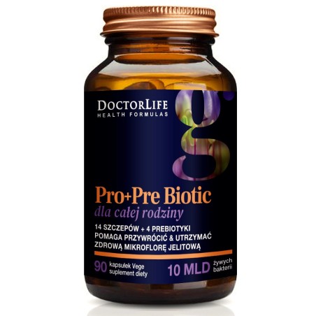 Doctor Life Pro+Pre Biotic, Probiotyk dla Całej Rodziny, 90 kapsułek | Doctor Life