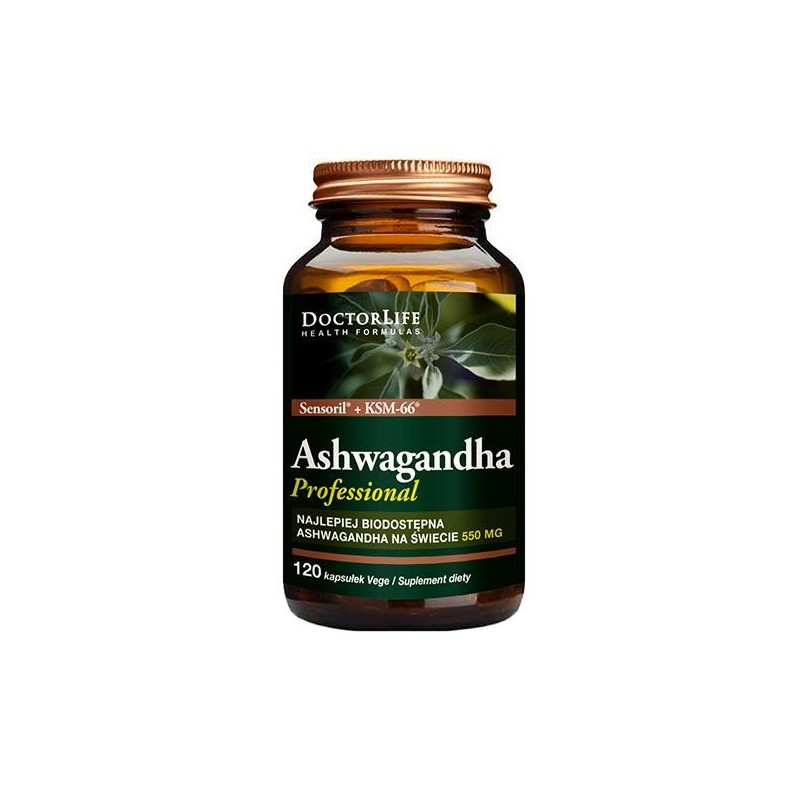 Doctor Life Ashwagandha KSM-66+ Sensoril 550mg, 120 kapsułek | Doctor Life