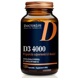 Doctor Life D3 4000 wsparcie odporności i kości, 120 kapsułek.