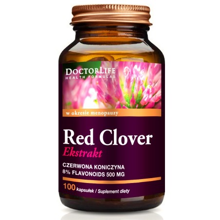 Doctor Life, Red Clover Extract, Czerwona koniczyna, 100 kapsułek | Doctor Life