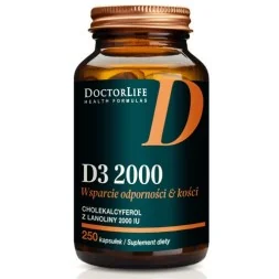 Doctor Life Witamina D3 2000 wsparcie odpornosci i kosci, 250 kapsułek