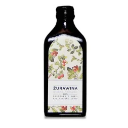 Żurawina 100% Ekstrakt z Soku bez dodatku Cukru Niepasteryzowany 500 ml