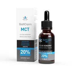 Olejek konopny SatiCann MCT 20% CBD, gwarancja stężenia – 10 ml
