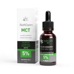 Olejek konopny SatiCann MCT 5% CBD, gwarancja stężenia – 10 ml