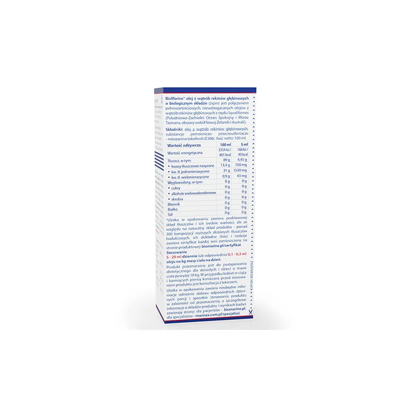 BioMarine Olej z Wątroby Rekinów Głębinowych, 100 ml | Marinex